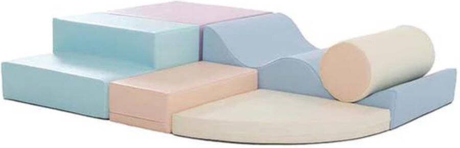 Iglu Soft Play set Explorer foam blokken 6 stuks pastel kleuren zachte bouwblokken voor kinderen