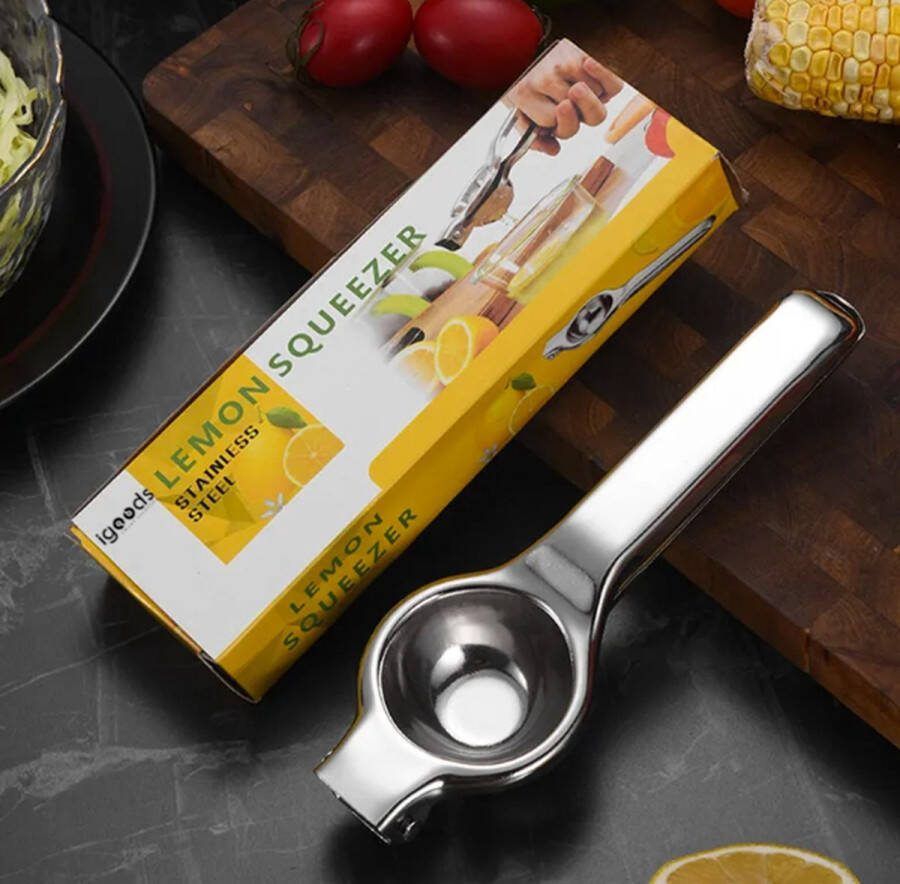 Igoods Citruspers Limoenpers Handmatige Citroenpers RVS Zilver