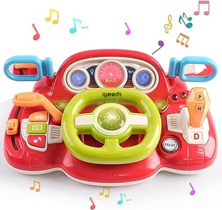 Igoods Educatief Babyspeelgoed Interactief babyspeelgoed Auto Dash board Peuterspeelgoed Rood