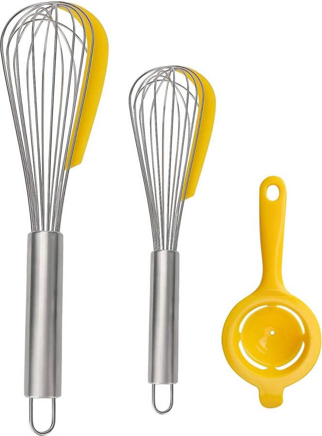 Igoods garde van roestvrij staal- 10- 13- Kookgerei keuken garde Ballongarde met Egg Separator- Handklopper Keukengereedschap voor Mengen Bakken Mengen Kloppen Roeren Koken