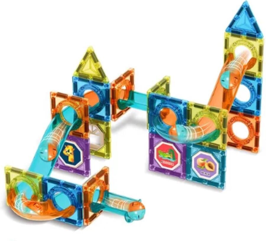 Igoods Magnetische Blokken Ballenbaan 42 Stuks Arcadebaan Bouwen Knikkerbaan Educatie