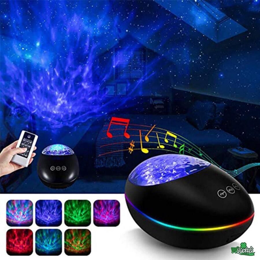 Igoods Sterrenhemel Projector ocean lamp Nachtlampje met afstandsbediening sterren Projector Bluetooth Met Muziek USB Kabel