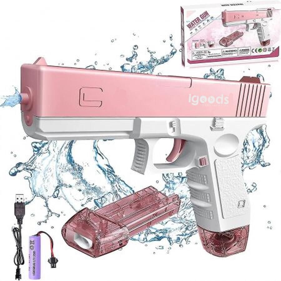 Igoods Waterpistool Automatische Waterpistool Watergun Elektrische waterpistool Lekvrij Hogedruk Roze