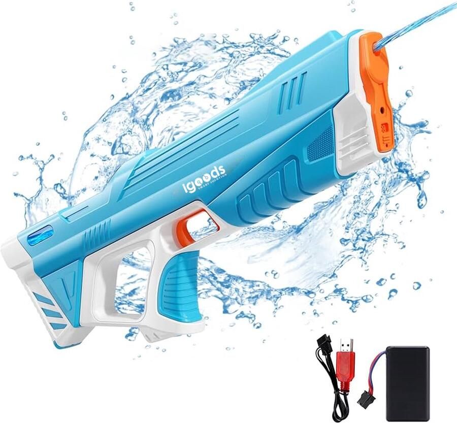 Igoods Waterpistool Elektrische Waterpistool Automatische Waterpistool Watergun Schiet Automatisch Vult Automatisch Zomer Buitenspeelgoed Blauw