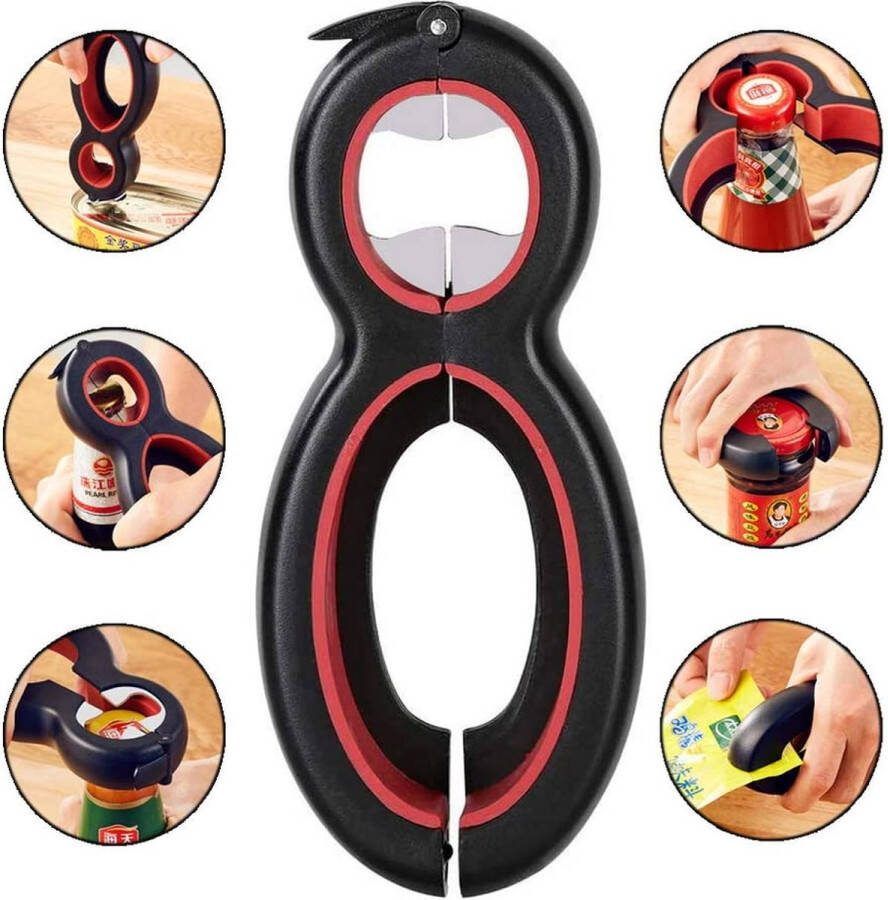 Igoods Multifunctionele Opener 6 In 1 Keukengerei Flesopener Blikopener Allesopener Compact Formaat