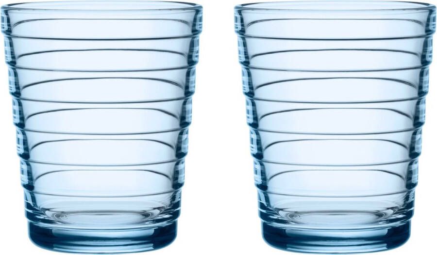 Iittala Aino Aalto Tumbler Glazen Set Waterglas Vaatwasserbestendig Aquablauw 22 cl 2 Stuks