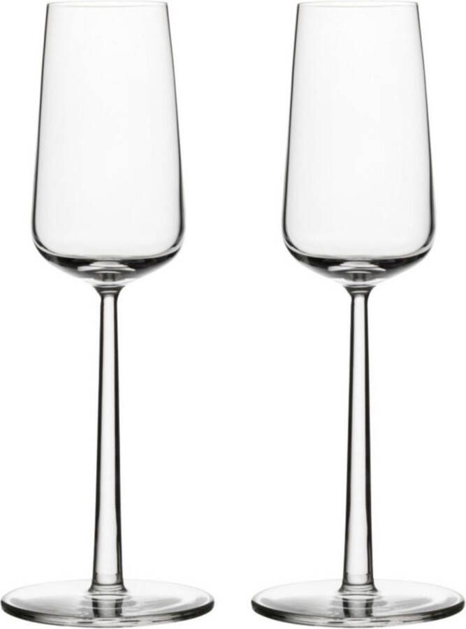 Iittala Essence Champagneglazen – Champagneglas op Voet Transparant 21 cl – Set van 2 Glazen