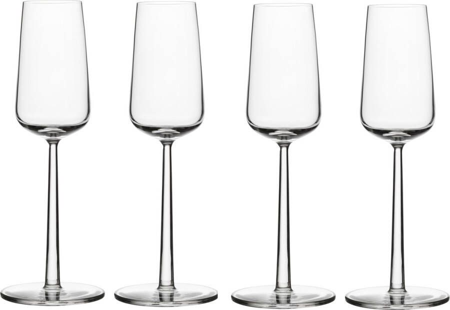 Iittala Essence Champagneglazen – Champagneglas op Voet Transparant 21 cl – Set van 4 Glazen