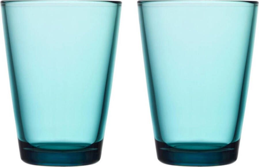 Iittala Kartio Tumbler Glazen Set Waterglas Vaatwasbestendige Longdrinkglazen Zeeblauw 40 cl 2 Stuks