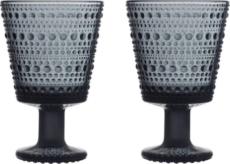 Iittala Kastehelmi Glazen Set Universeel Glas Vaatwasserbestendig Donkergrijs 26 cl 2 Stuks