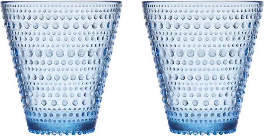 Iittala Kastehelmi Tumbler Glazen Set Waterglas Vaatwasserbestendig Aquablauw 30 cl 2 Stuks