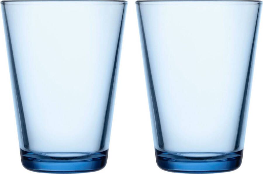 Iittala Kartio Tumbler Glazen Set Waterglas Vaatwasbestendig Aquablauw 40 cl 2 Stuks