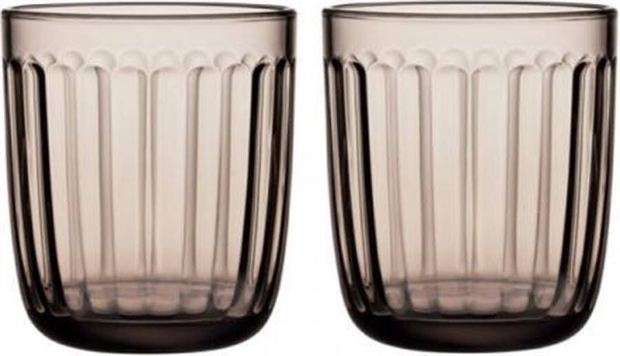 Iittala Raami Tumbler Glazen Set Waterglas Hoge Kwaliteit Glas Vaatwasbestendig Linnen 26 cl 2 Stuks