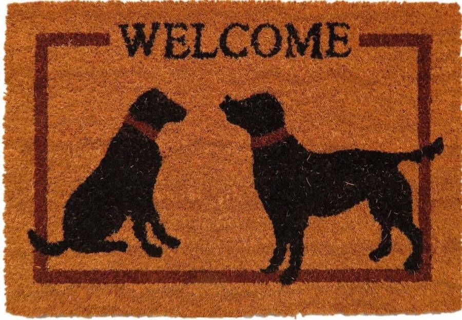 Ikado Kokosmat Welcome opdruk honden 40 x 60 cm