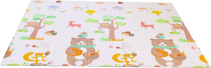 IKIDO Speelmat Kruitmat voor Baby Antislip Waterdicht Speelmatten Opvouwbaar Dubbelzijdig te gebruiken met Maataanduiding Kleurrijk Kindercadeaus Dieren en Bomen 180x200cm