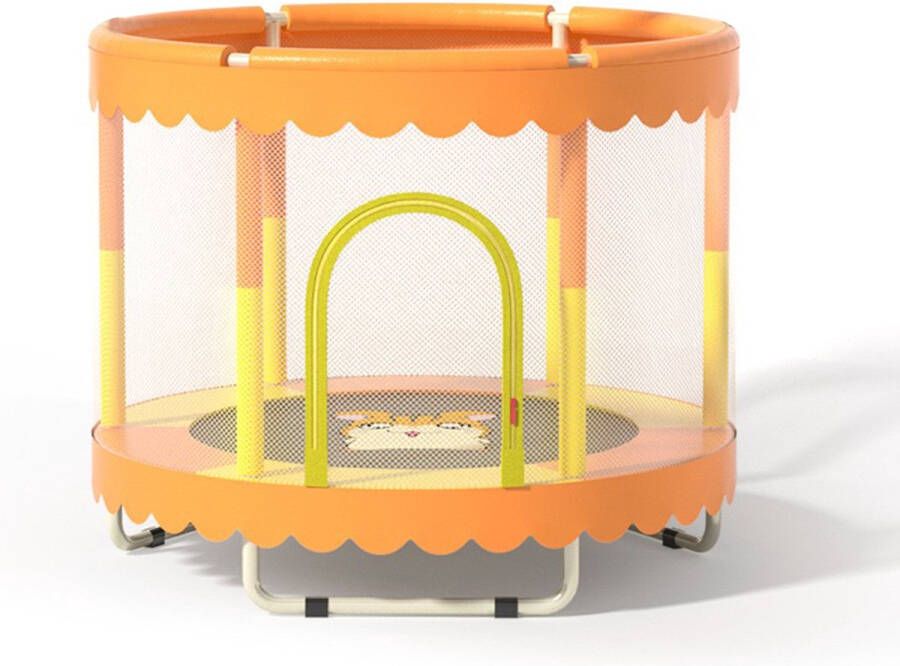 IKIDO trampoline inclusief veiligheidsnet 150cm oranje trampoline voor kinderen huishoudelijk speelgoed tot 100kg