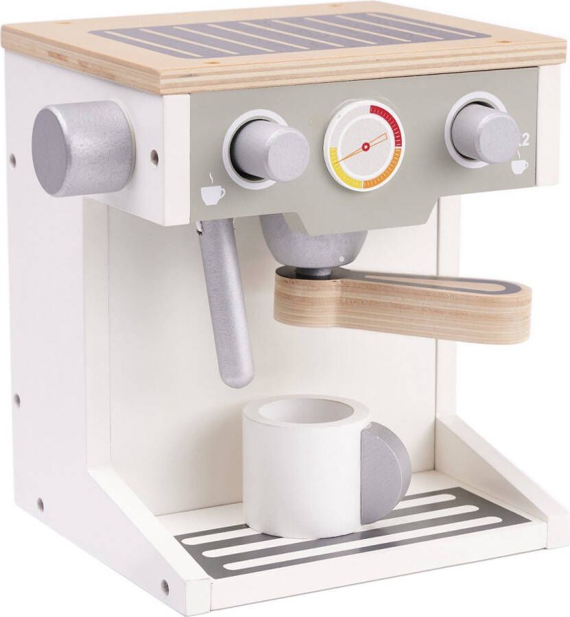 Ikonka Houten speelgoed espressomachine koffiemachine 17.7 x 16.5 x 14.5 cm Educatief speelgoed Duurzaam en veilig