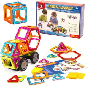 IKONKA Magnetic Toys magnetische bouwblokken Magnetisch speelgoed 40 onderdelen Vanaf 3 jaar