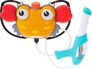 IKONKA Rugzak waterpistool oranje krab 1L Buitenspeelgoed Backpack Watergun Supersoaker Voor de kleine kindjes