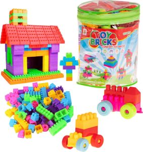IKONKA Toy Bricks 210 delige bouwblokken set in opbergtas Geschikt vanaf 3 jaar Kleine bouwblokken