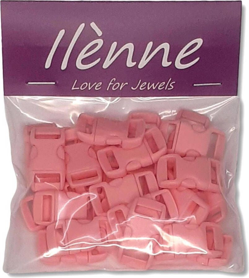 Ilenne Ilènne Paracord sluiting licht roze plastic 25 stuks voor armband