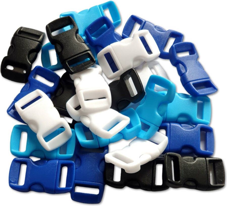 Ilenne Ilènne Paracord sluiting Blauw Navy Mix plastic 25 stuks voor armband