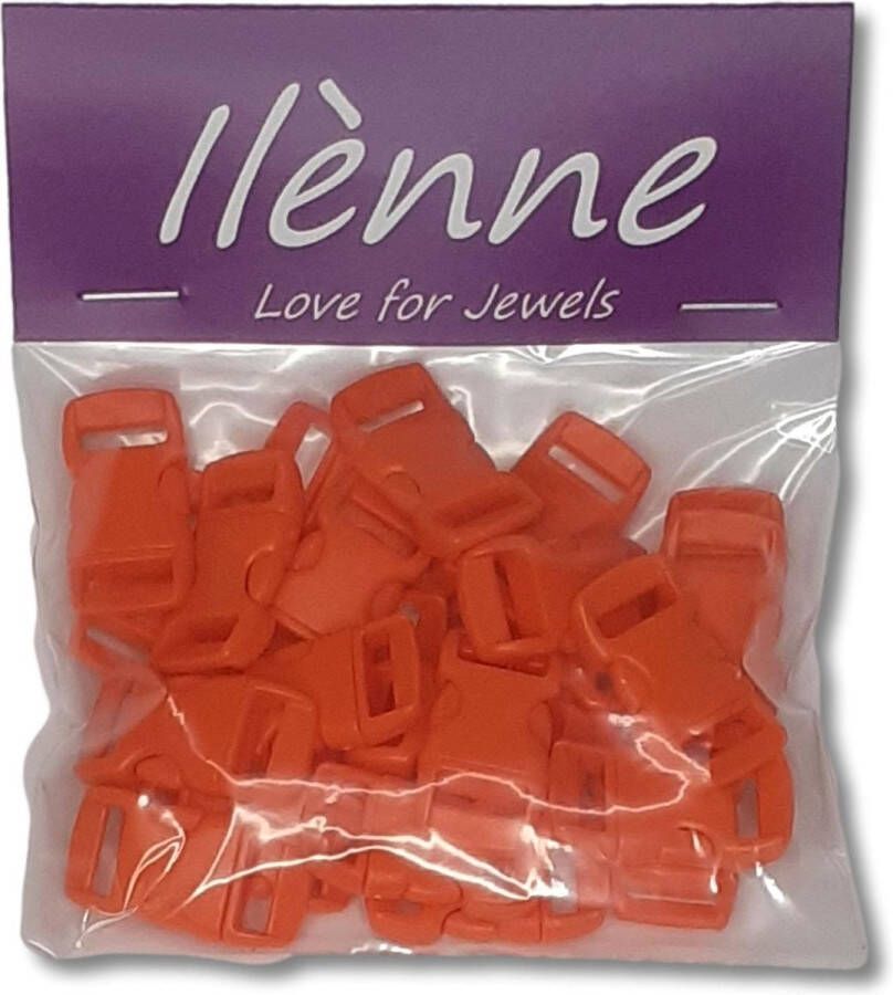 Ilenne Ilènne Paracord sluiting Oranje plastic 25 stuks voor armband