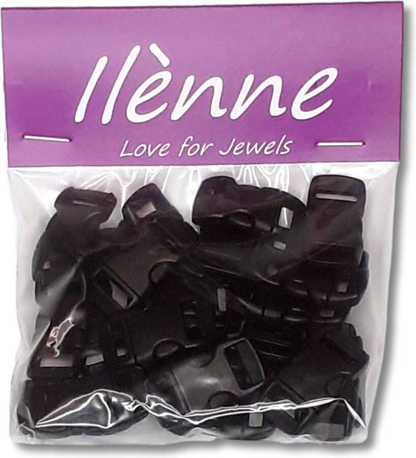 Ilenne Ilènne Paracord sluiting zwart plastic 25 stuks voor armband
