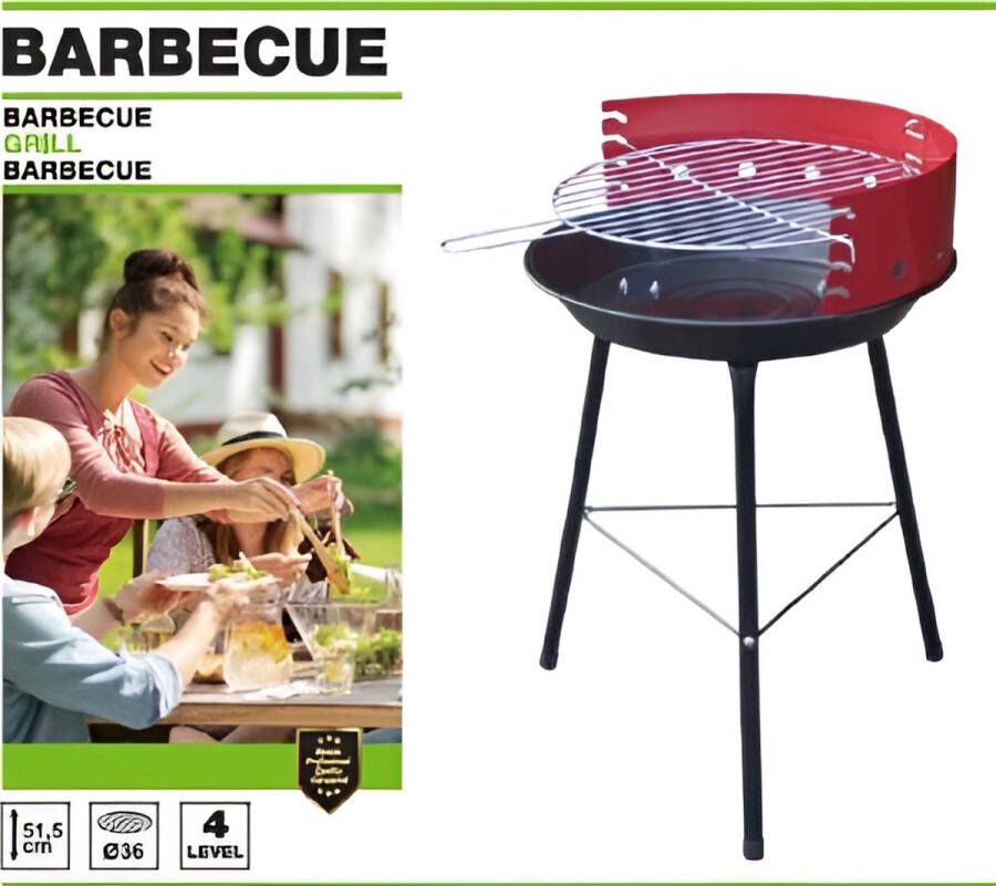 ILFAshopping BBQ Barbecue Draagbaar Draagbare barbecue Houtskool barbecue 3 tot 6 persoons Compact