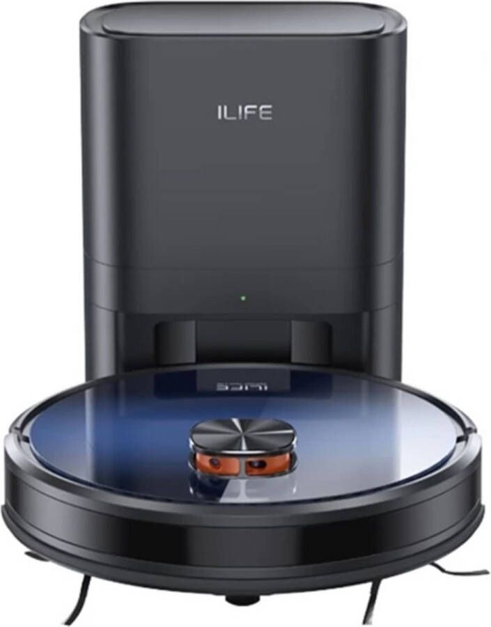 ILIFE Robotstofzuiger Laadstation Leegt automatisch 3000Pa Appbediening Stembediening Vacuümzuiger 150 minuten Dweilen LDS Navigatiesysteem 2.5 liter 60 dagen niet legen 10 mappen