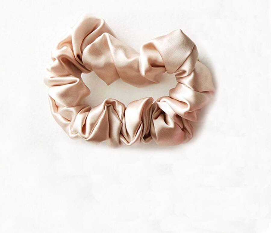 Ilks Silk Scrunchie Groot Beige