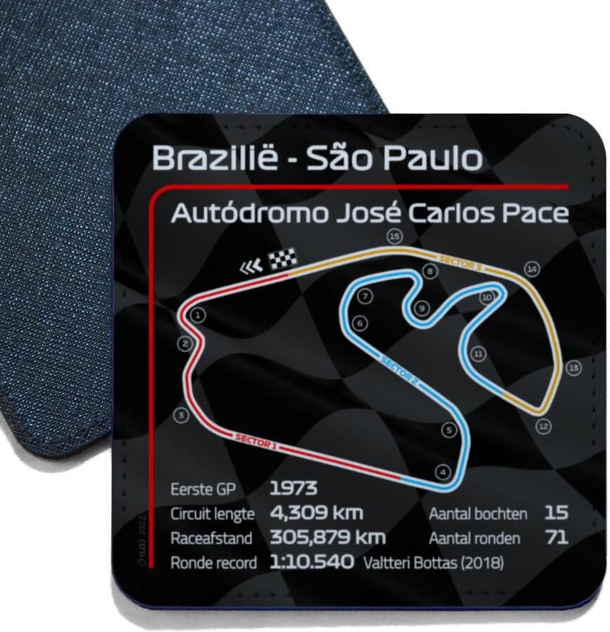 ILOJ onderzetter Formule 1 circuit Brazilië São Paulo Autódromo José Carlos Pace 2022 vierkant