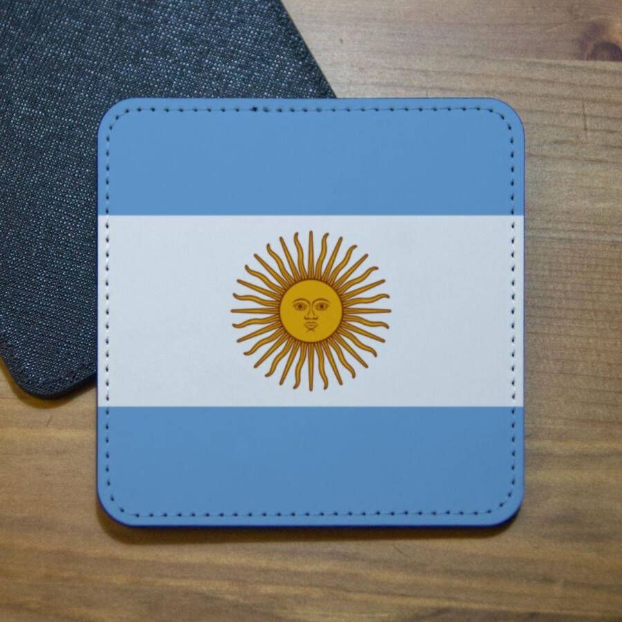 ILOJ onderzetter Argentijnse vlag van Argentinië vierkant