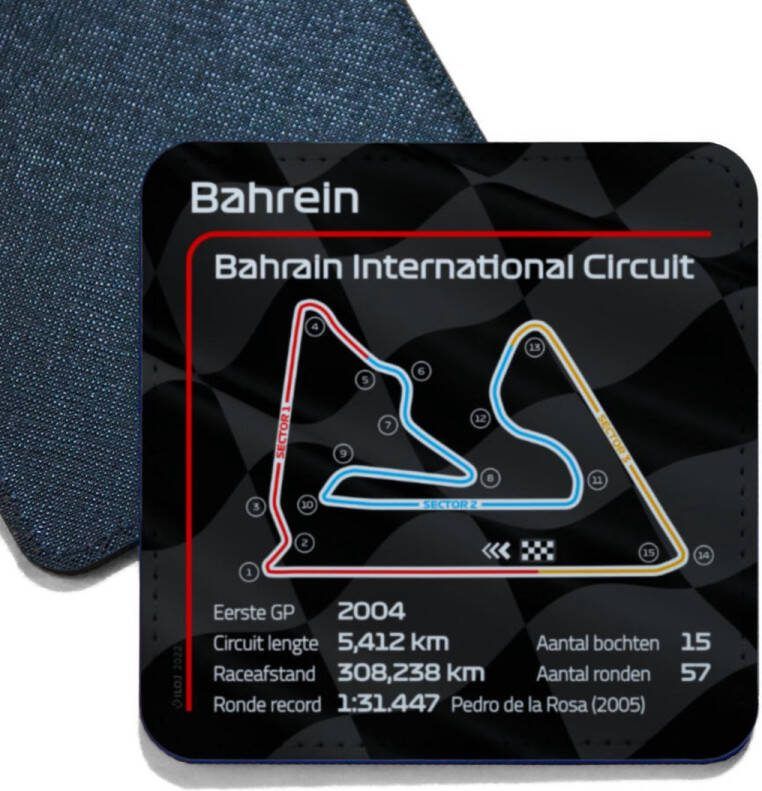 ILOJ onderzetter Formule 1 circuit Bahrein Bahrain International Circuit 2022 vierkant