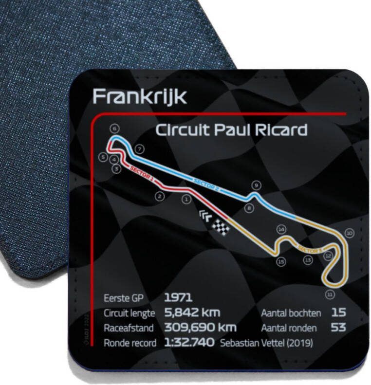 ILOJ onderzetter Formule 1 circuit Frankrijk Circuit Paul Ricard 2022 vierkant