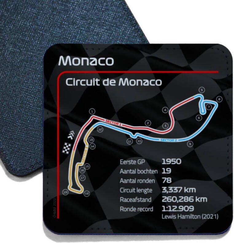 ILOJ onderzetter Formule 1 circuit Monaco Circuit de Monaco 2022 vierkant
