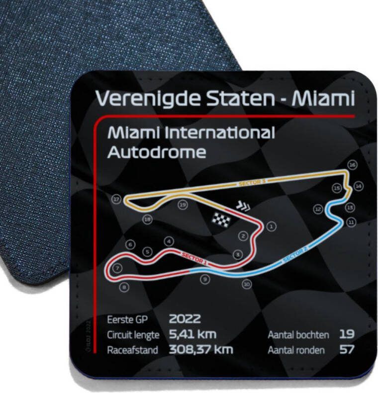 ILOJ onderzetter Formule 1 circuit Verenigde Staten Miami International Autodrome 2022 vierkant