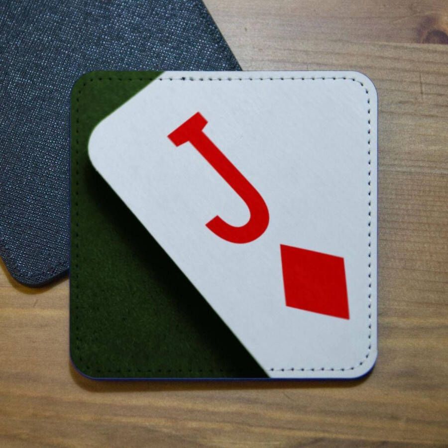 ILOJ onderzetter speelkaart ruiten boer vierkant