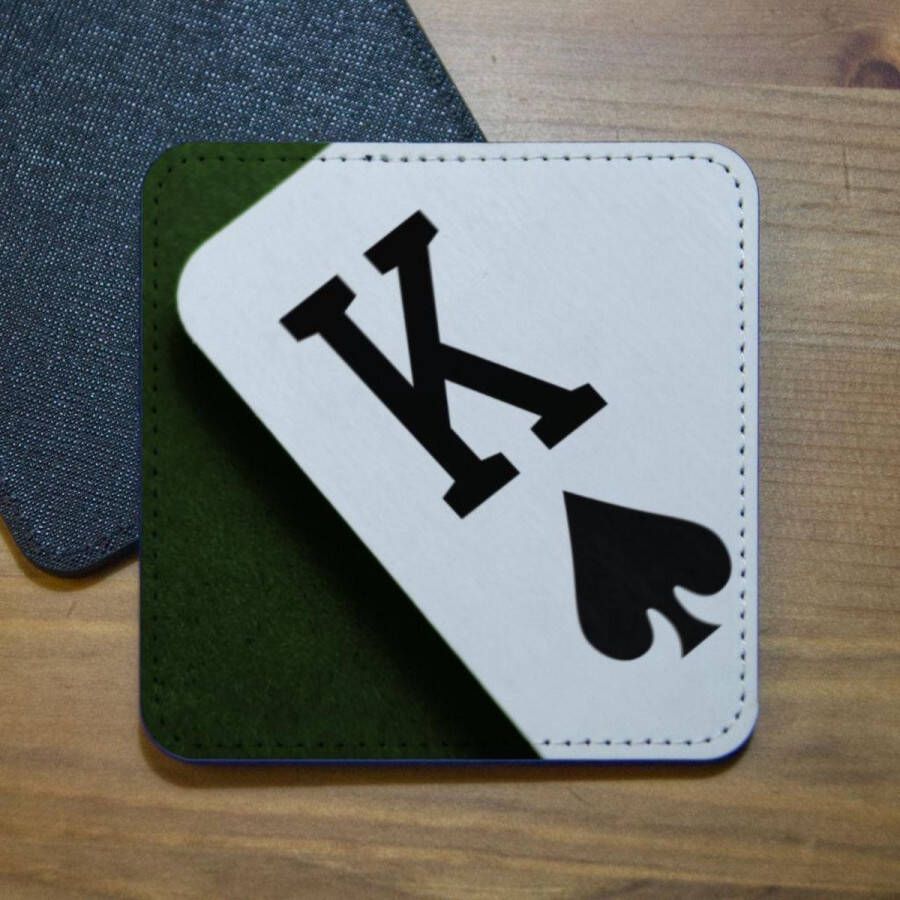 ILOJ onderzetter speelkaart schoppen heer vierkant