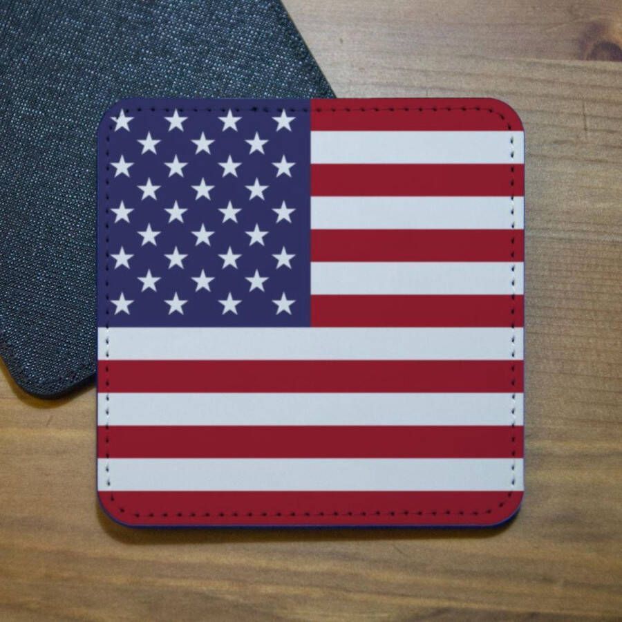 ILOJ onderzetter Stars 'n Stripes vlag Verenigde Staten van Amerika vierkant