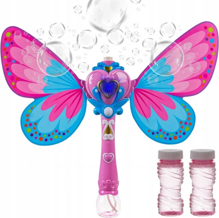 Ilso bellenblaas vlinder bubble machine verlichting muziek toverstaf inclusief batterijen