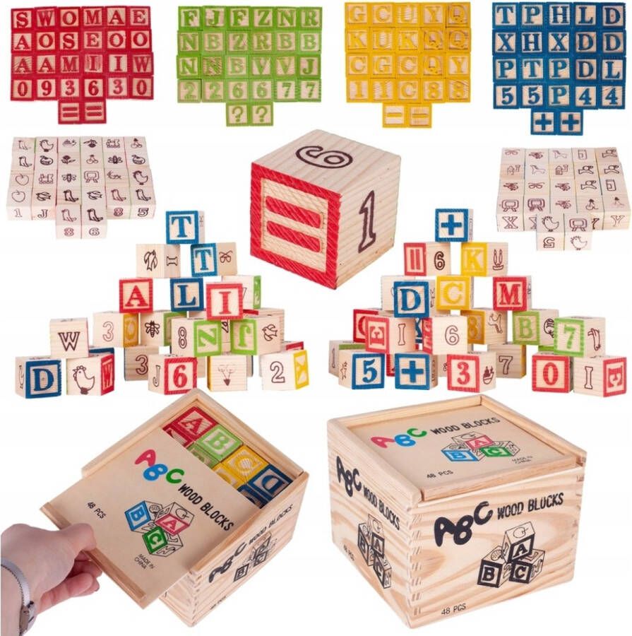 Ilso houten bouwblokken letters cijfers dieren alfabet duurzaam