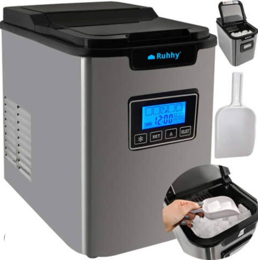 Ilso ijsblokjes machine met LCD scherm ijsmachine ijsklontjes ice cube maker 12KG 24U 120W
