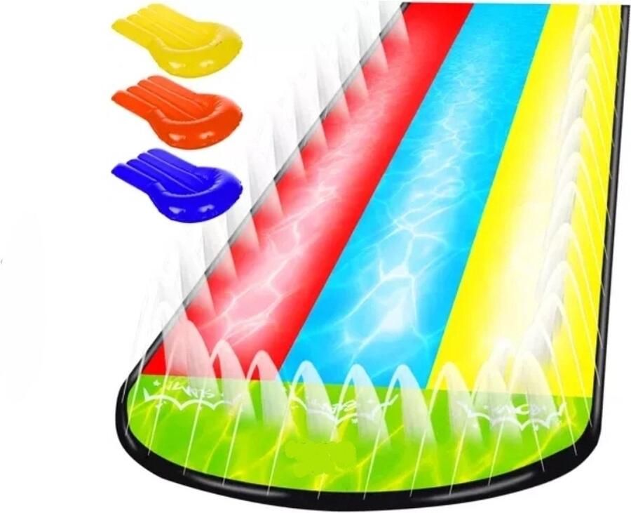 Ilso waterglijbaan buikschuifbaan waterslide waterglijmat sproeiers 3 banen 4M