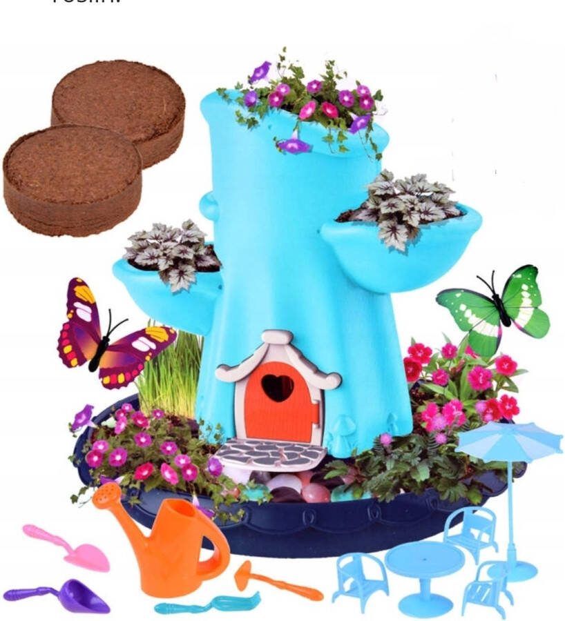 Ilso kweekhuis kweekbak moestuinbak zaden magisch huis planten kruiden kinderen blauw