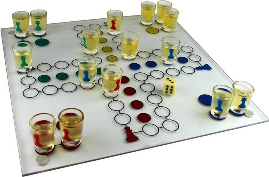 Ilso mens erger je niet drankspel Drink spel dobbelsteen party shotglaasjes glas