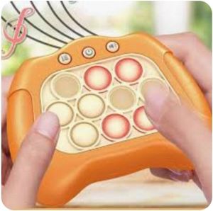 Ilso quick push pop-it controller anti stress reflex fidget toys fijne motoriek oranje inclusief batterijen