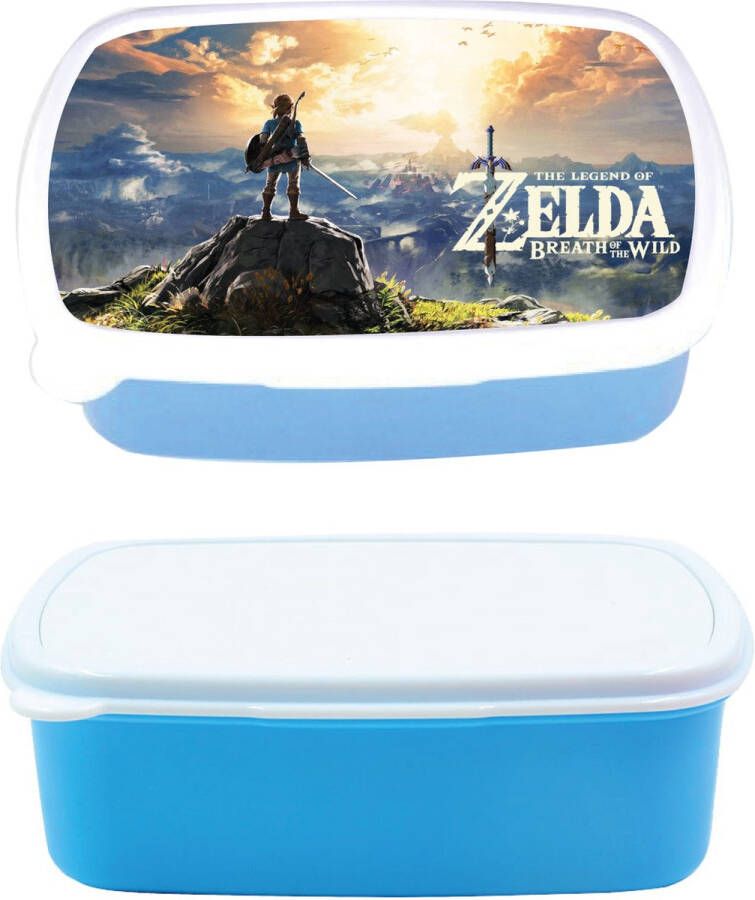 Image broodtrommel lunchbox Legend of Zelda blauw schoolspullen