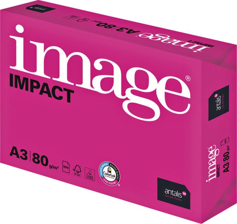 Image Kopieerpapier Impact A3 80gr wit 500vel Pak a 500 vel 5 stuks