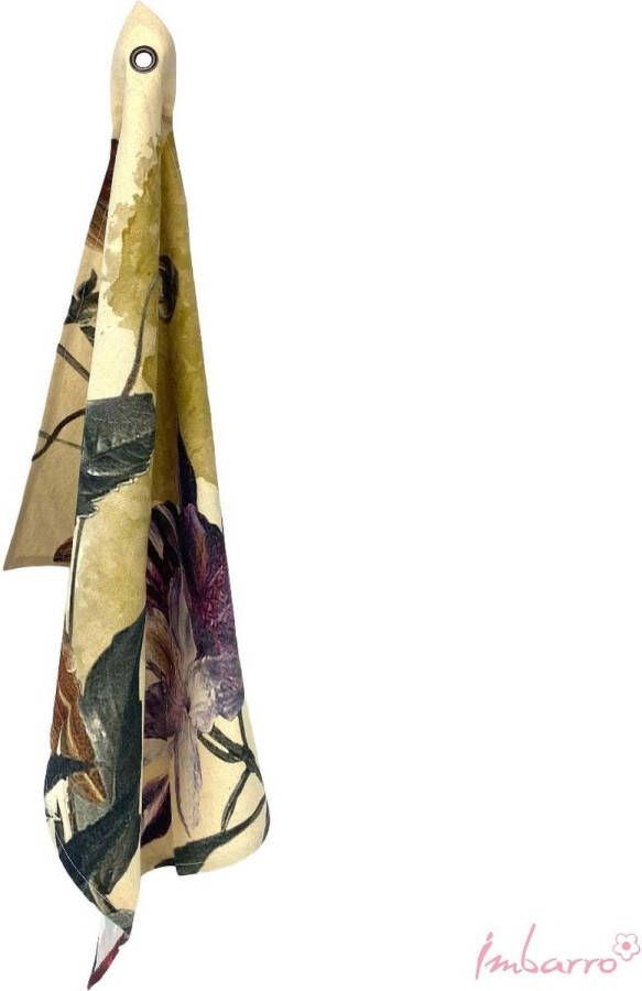 Imbarro Home & Fashion Imbarro Keukendoeken Set 2 stuks Holly Flowers Katoen 50x70 cm